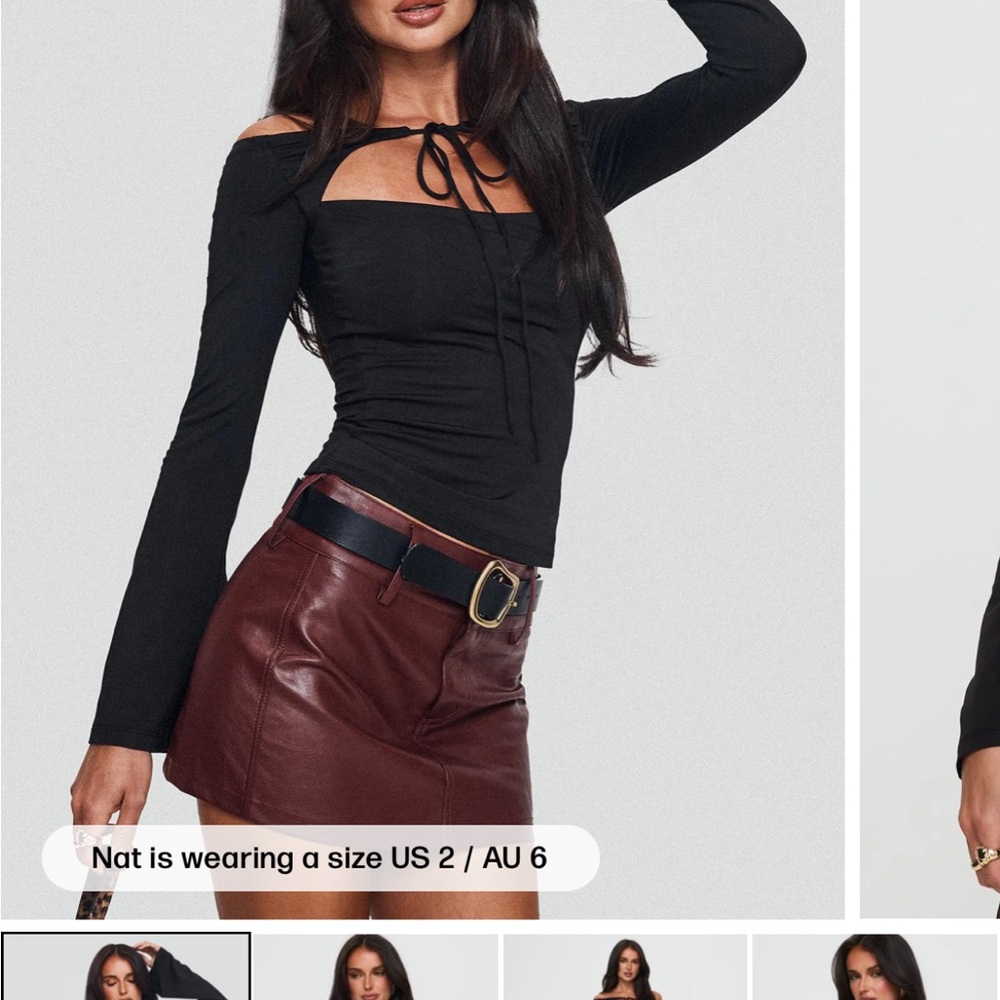 Princess Polly Black Long Sleeve Top